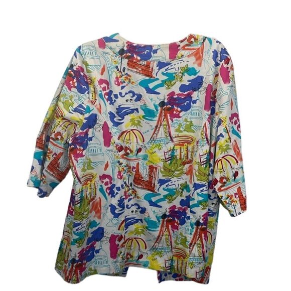 Liz&Me Open Blazer 3/4 Sleeve French theme novelty print 100% Cotton size 0X - Picture 2 of 13